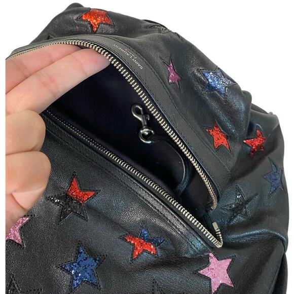 Yves Saint Laurent Star Applique Mini City California Leather Backpack in Black - Picture 12 of 16